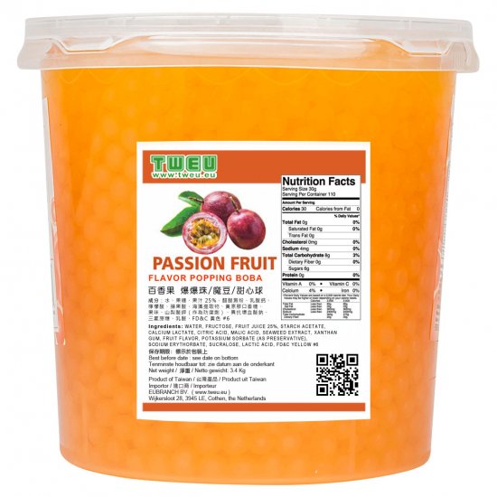 BT0301 Passion Fruit Popping Boba 3.4kg