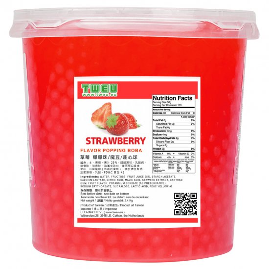 BT0317 Strawberry Popping Boba 3.4kg