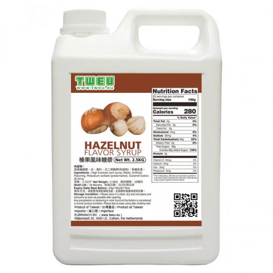 BT0695 Hazelnut Flavor Syrup 2.5kg