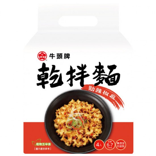HD16 牛頭牌 乾拌麵 勁辣椒麻 114g x 4入
