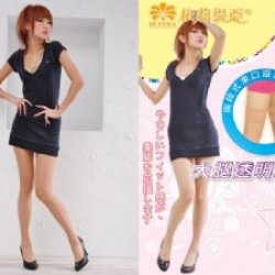 YL1303B 大腿透明絲襪(黑色)