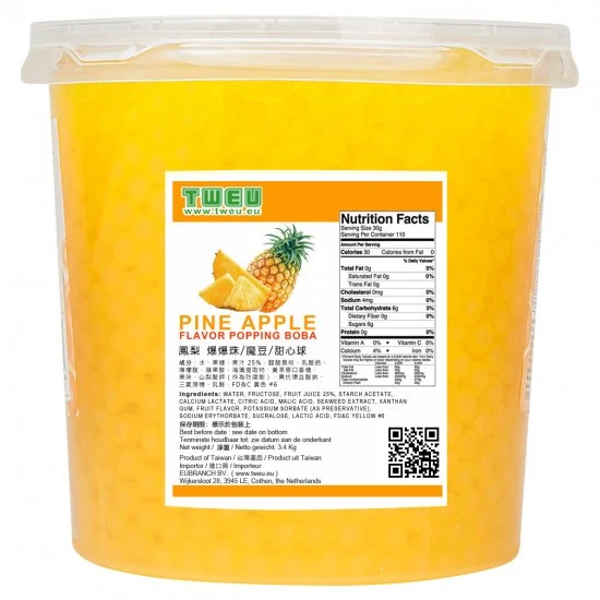 BT0345 PineApple Popping Boba 3.4kg