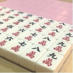 MJ02 台灣麻將 33mm 平面粉紅色